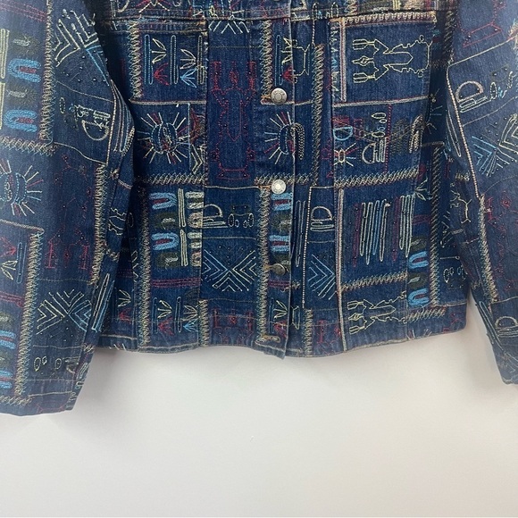 Chico’s Design Y2K Embroidered Denim Jean Jacket - Picture 4 of 14